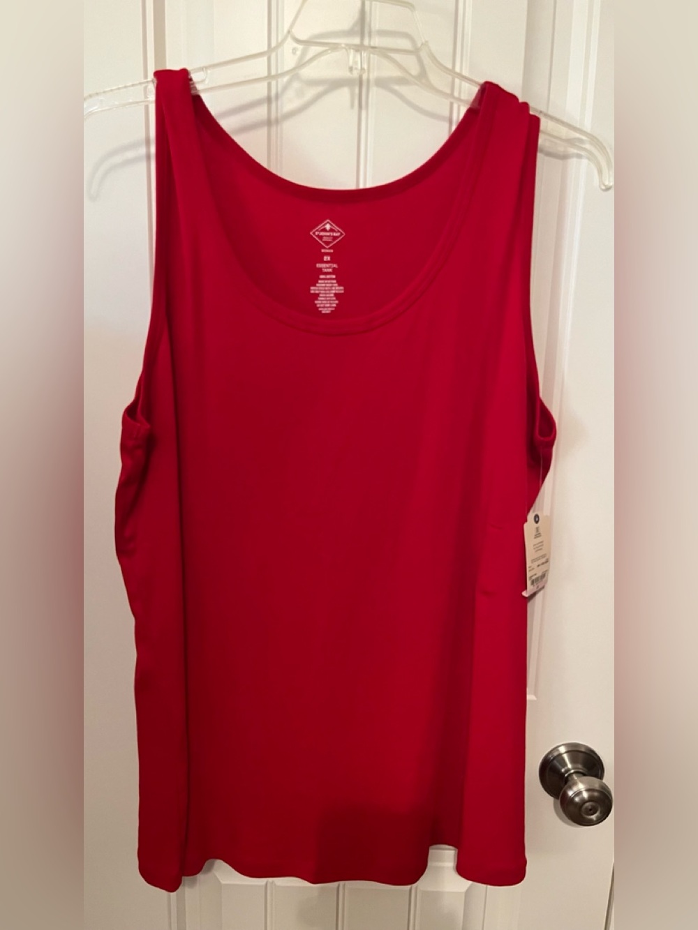 Saint John’s Bay NWT Women's Red Scoop Neck Tank Top -Lightweight Everyday Layer